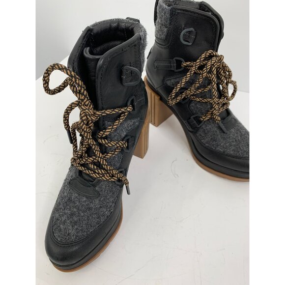 Sorel Womens Blake Heeled Lace-Up Winter Boots Size 7 EUC 8489 nonslip Booties - Picture 5 of 13